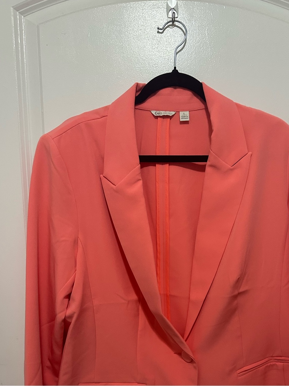 Cato Coral Blazer with Notched Lapel